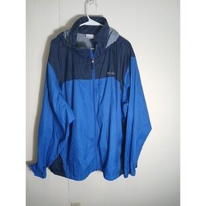 Columbia Men's blue Glennaker Lake II Rain Jacket  size 2XL Hood Nylon